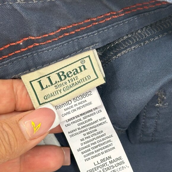 L.L. Bean Mens Navy Thin Canvas Straight-Leg Pants 32WX34IN Work Hiking Travel - Picture 3 of 13